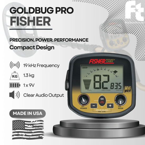 Fisher Goldbug Pro met 11 ‘’ zoekschijf